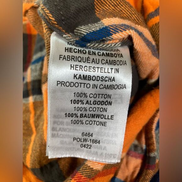 Legendary Whitetails Fall Orange Brown Cotton Flannel Button Up size Medium - Picture 6 of 7